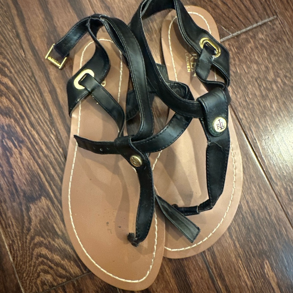 Ralph Lauren Black and Tan Sandals for Women